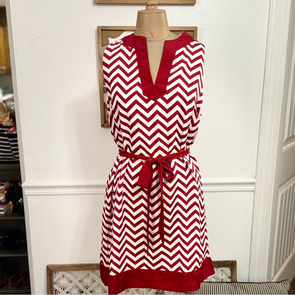 Mud Pie Red and White Striped Dress